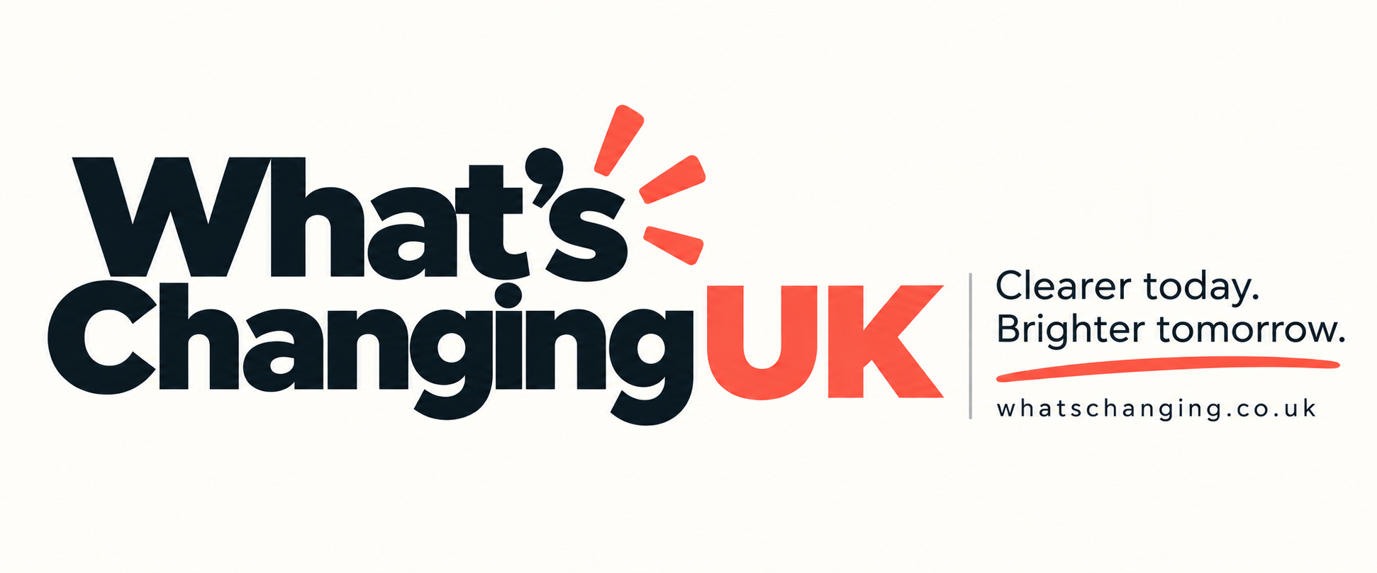 What's Changing UK logo with the strapline Clearer today. Brighter tomorrow.